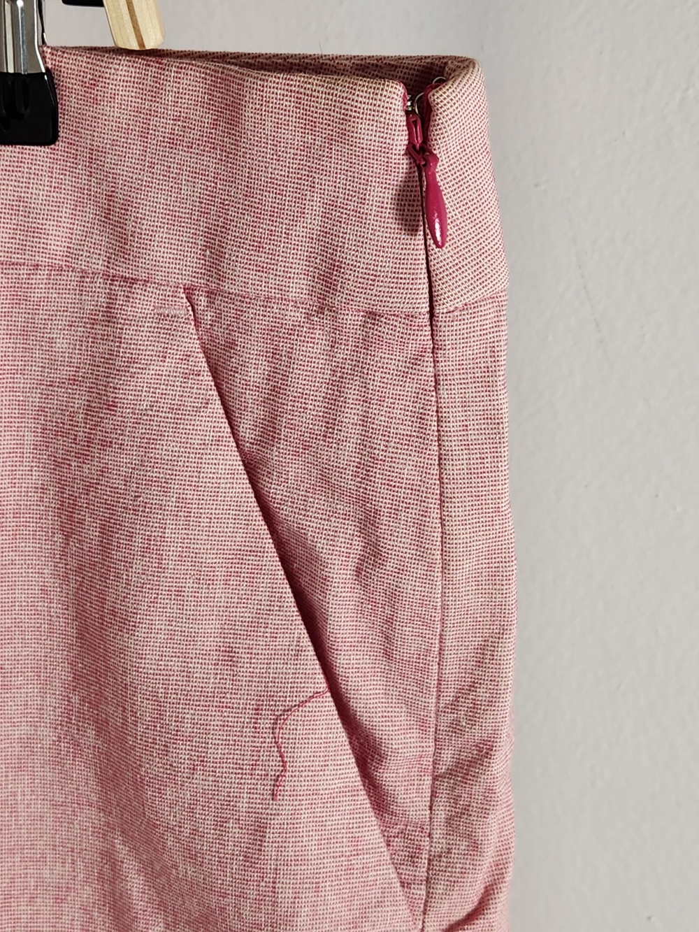 LOFT Pink High-Waist Ruffle-Hem Shorts - Picture 2 of 7